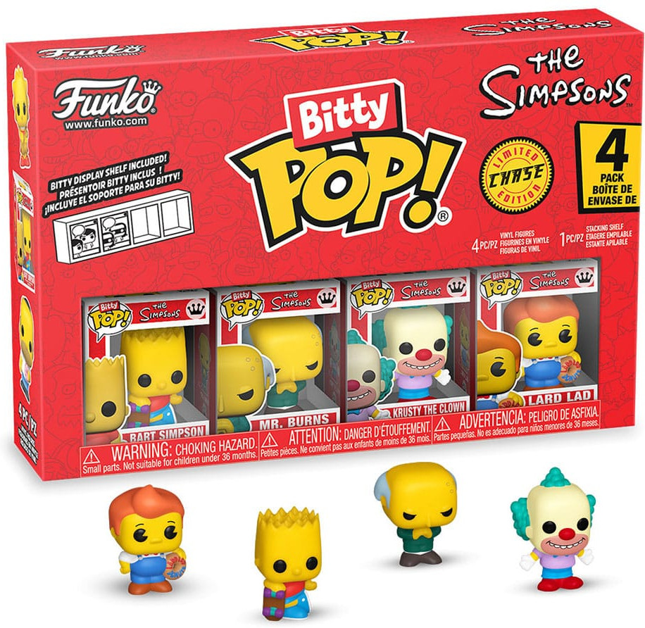 The Simpsons   Bitty Pop! 4-Pack: Bart Simpson / Mr. Burns / Krusty the Clown / Chase Figuur