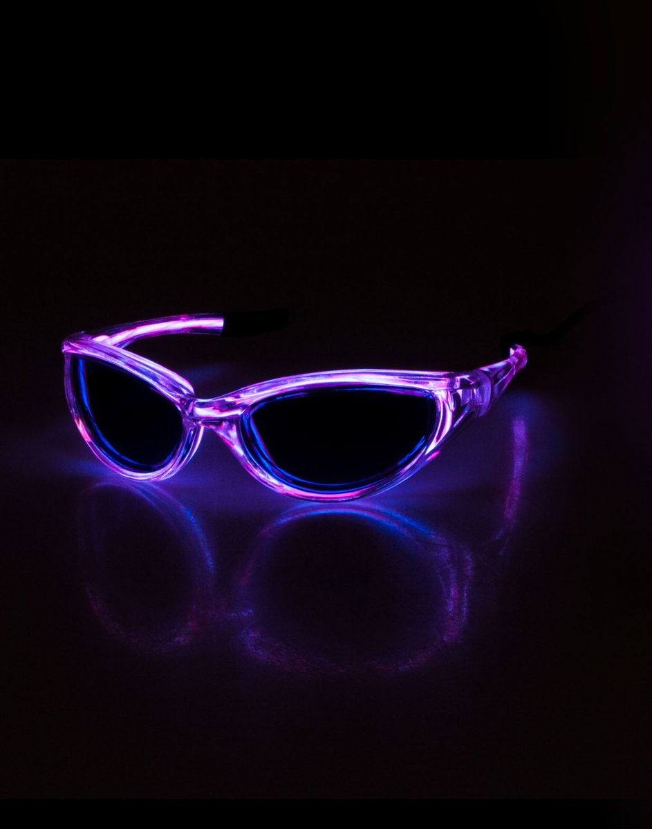 Bril met NEON licht