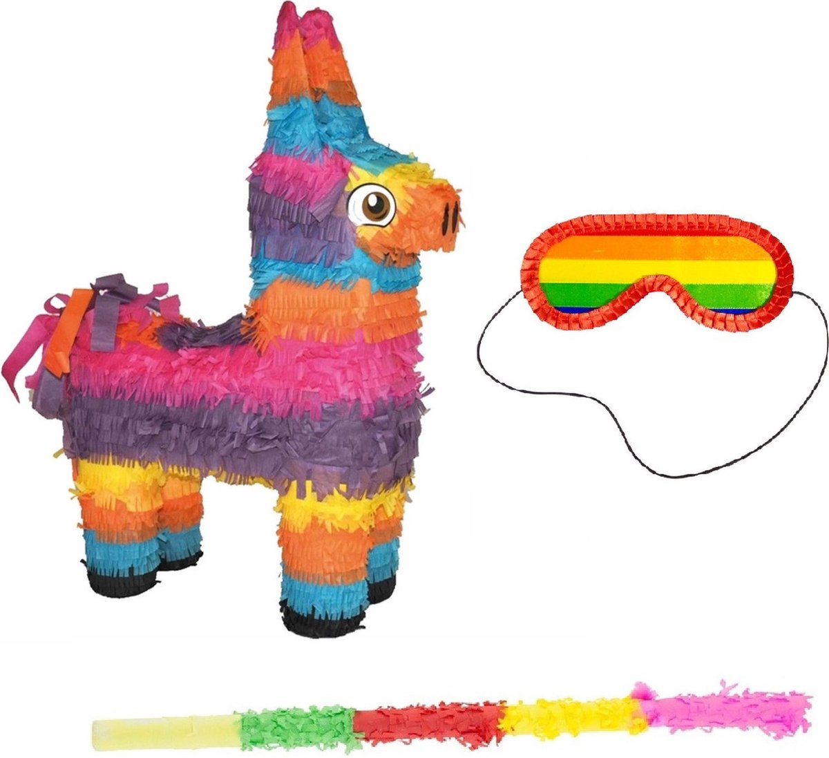   -   Mexicaanse Ezel 56 cm set met masker en stok