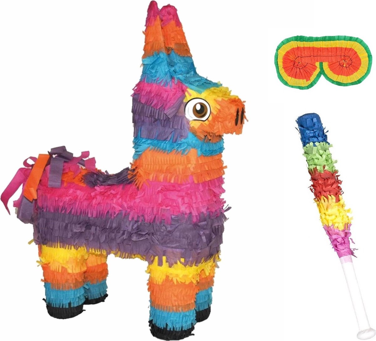   -   Mexicaanse Ezel 56 cm set met masker en stok