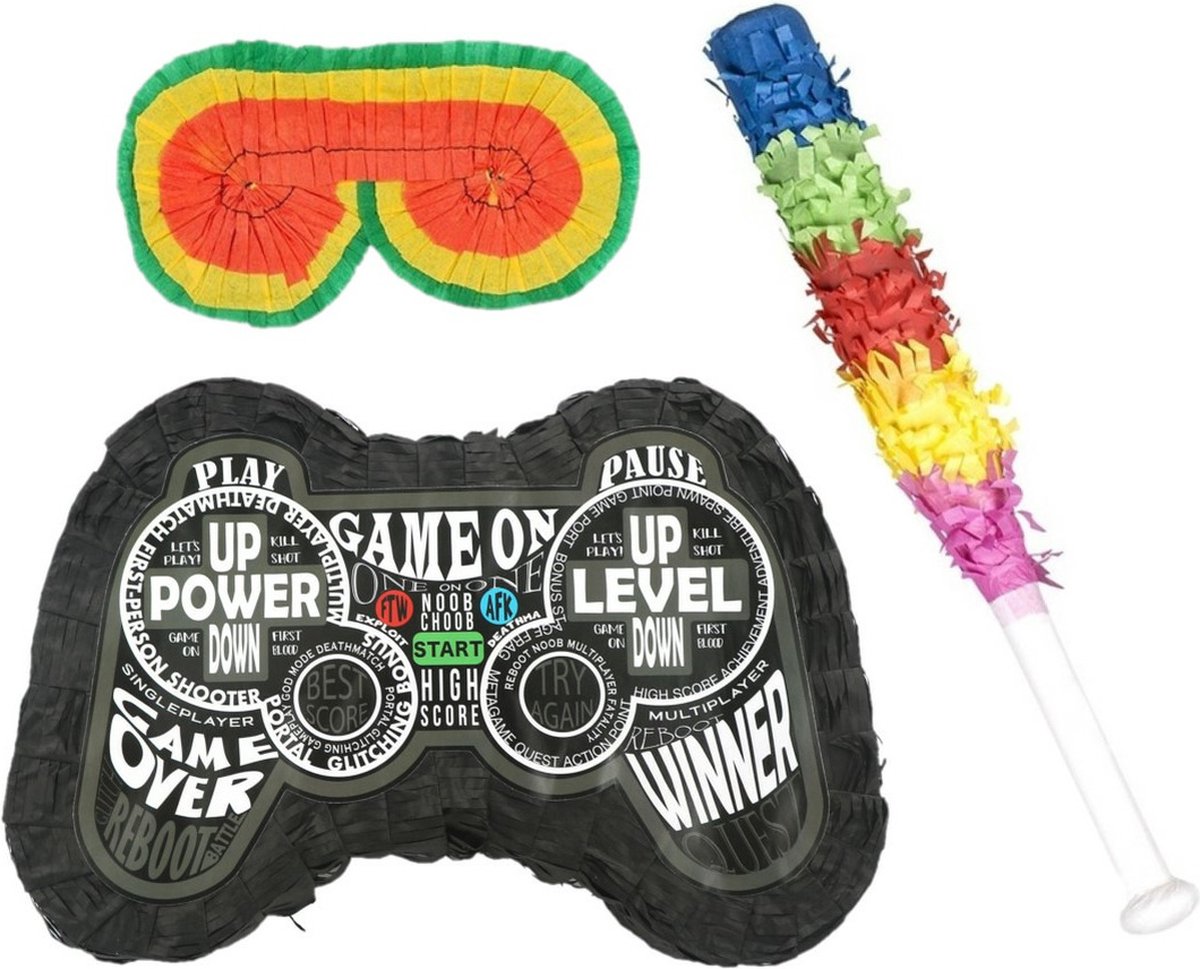   - Verjaardag   Game controller van 43 cm set met stok en masker