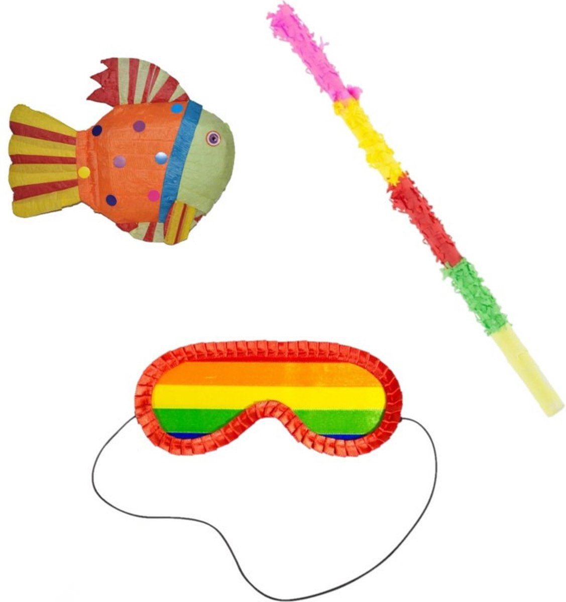   - Verjaardag   Vis van 60 cm set met stok en masker