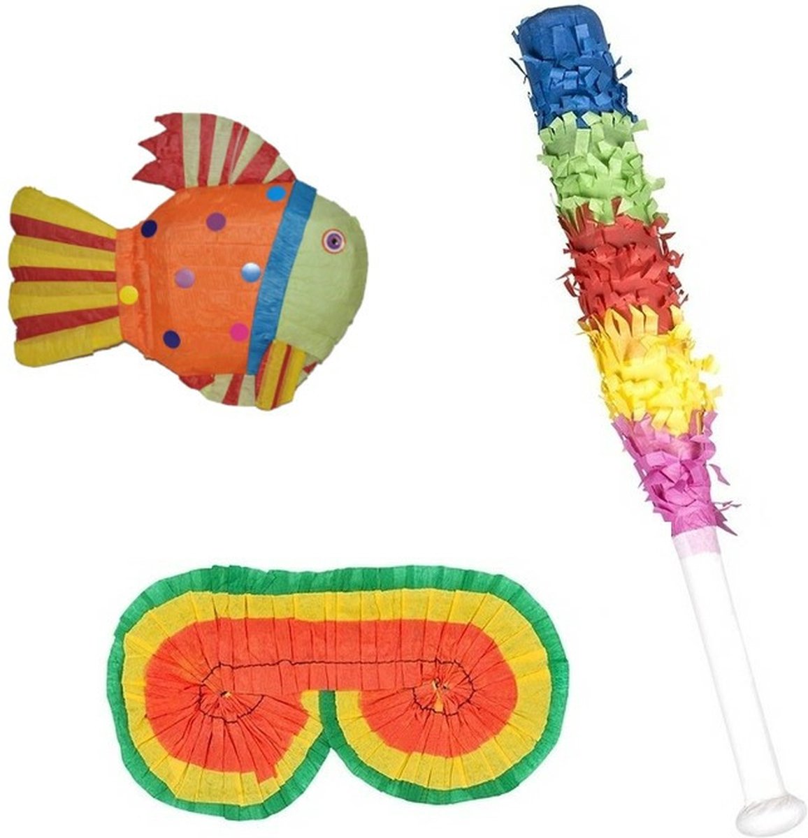   - Verjaardag   Vis van 60 cm set met stok en masker
