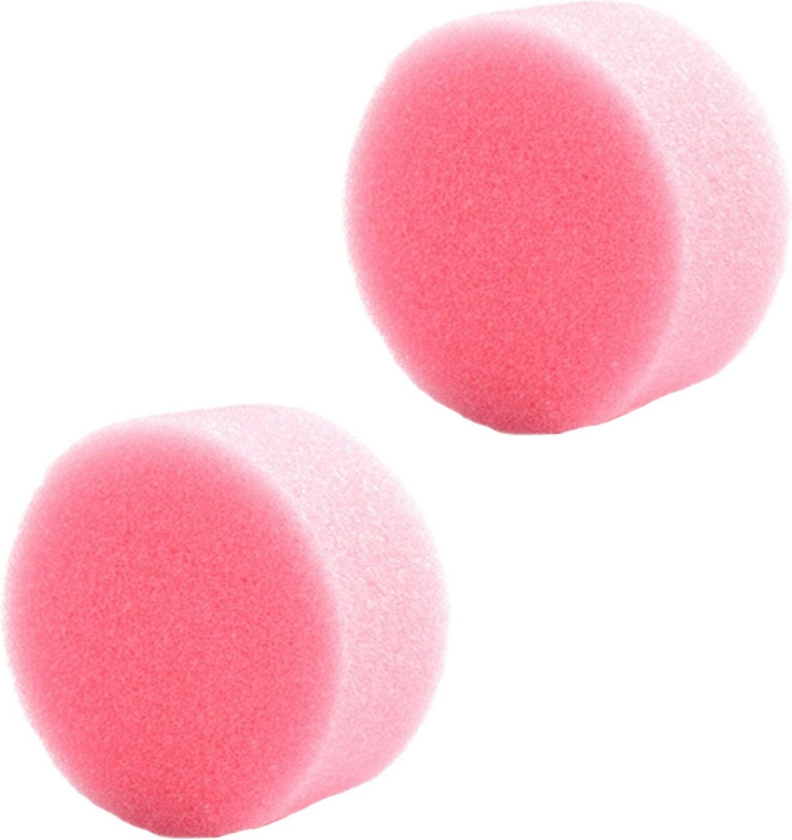 FunnyFashion Grimas schmink sponsjes - 2x stuks - roze - rond - D6 x H3 cm
