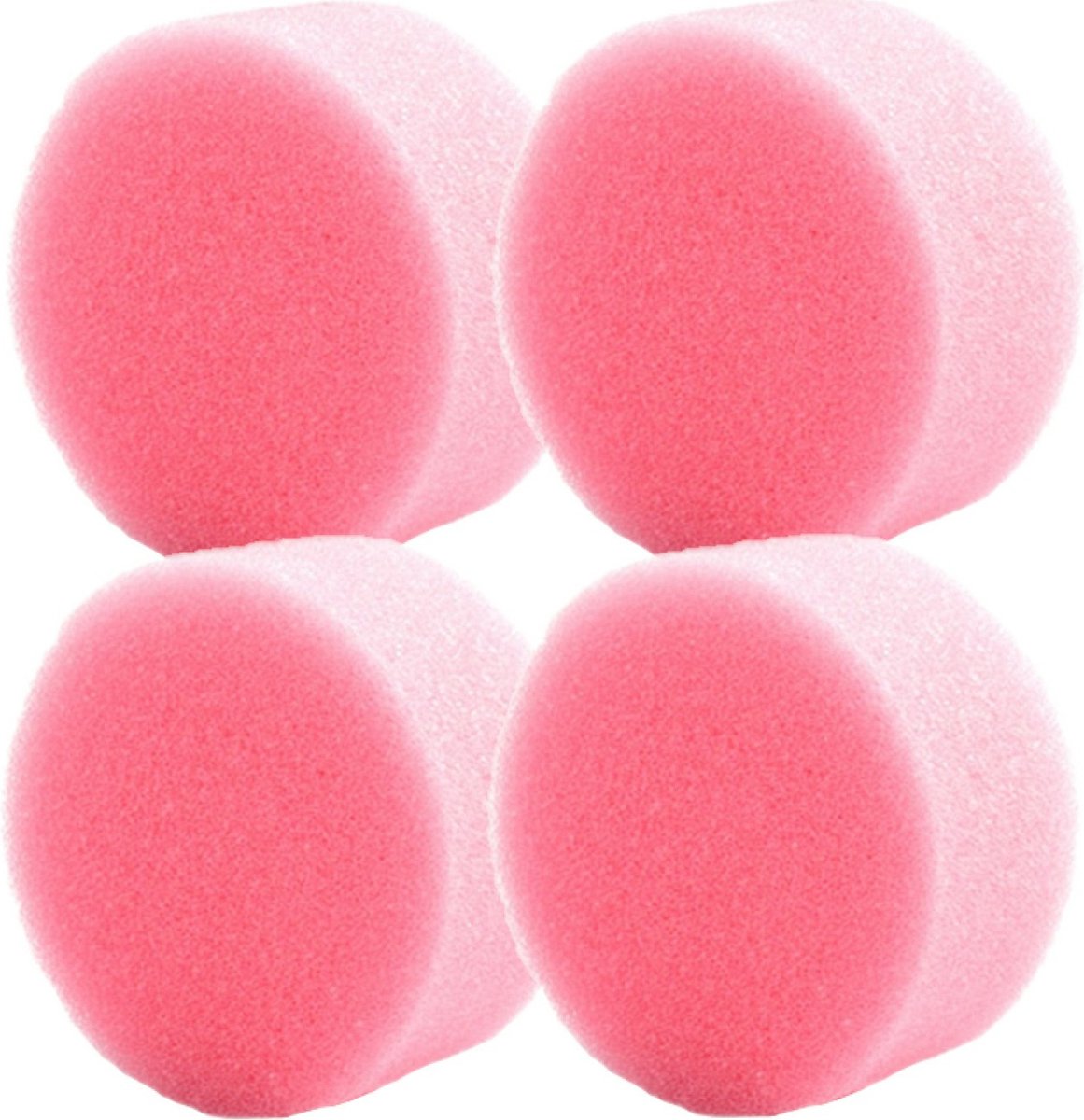FunnyFashion Grimas schmink sponsjes - 4x stuks - roze - rond - D6 x H3 cm