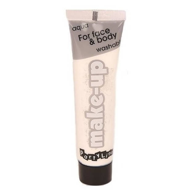 Gezicht en lichaam schmink op waterbasis - wit - 25 ml - Schmink