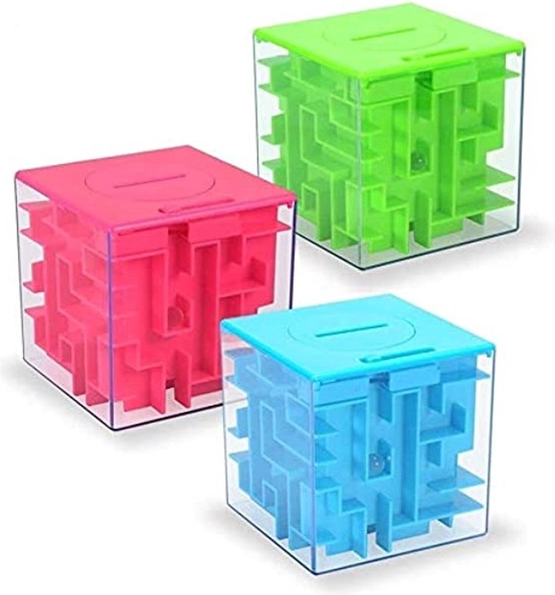 Money Maze Bank Box 3D Funtime Puzzel Roze