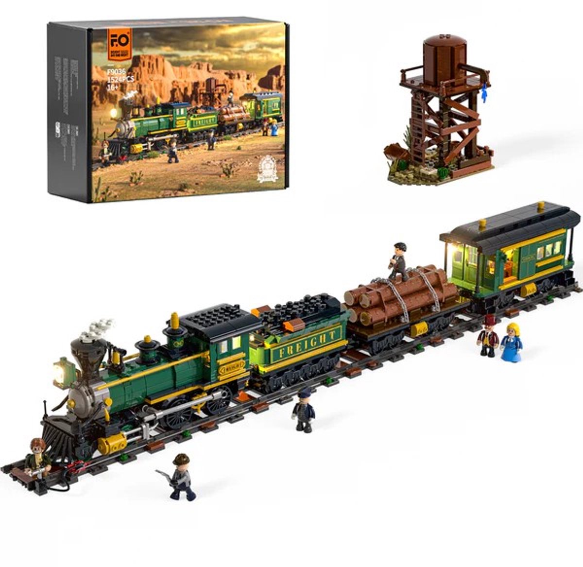 Funwhole F9036 Western Freight Train -Bouwsets - Bouwstenen - Bricks - Bouwstenen Volwassenen