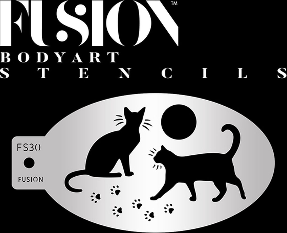 Black Cat & Paw Face Schmink Stencil