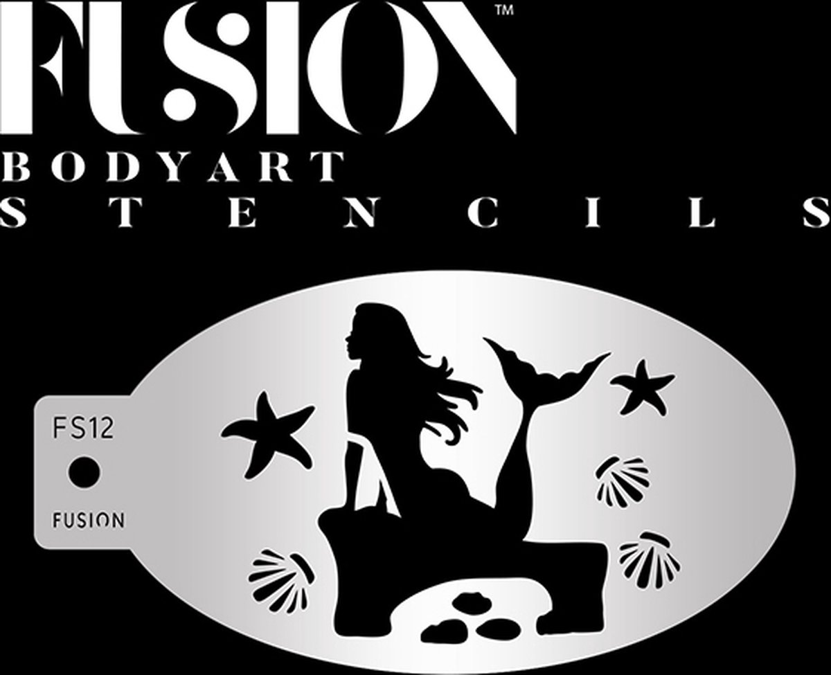 Enchanted Mermaid Under Stars Facepaint Stencil