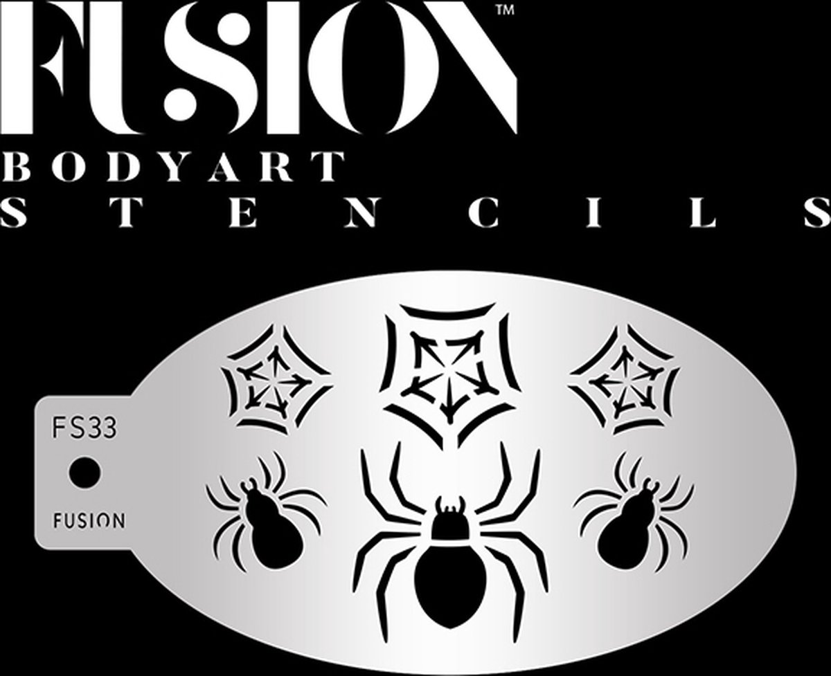 Kruipende Spin & Spinnenweb Schminksjabloon