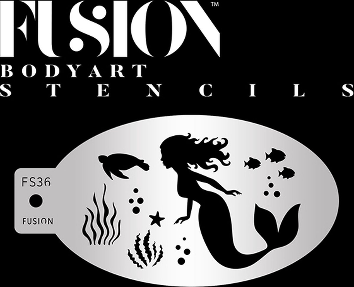 Zeemeermin Onderwater Schmink Stencil