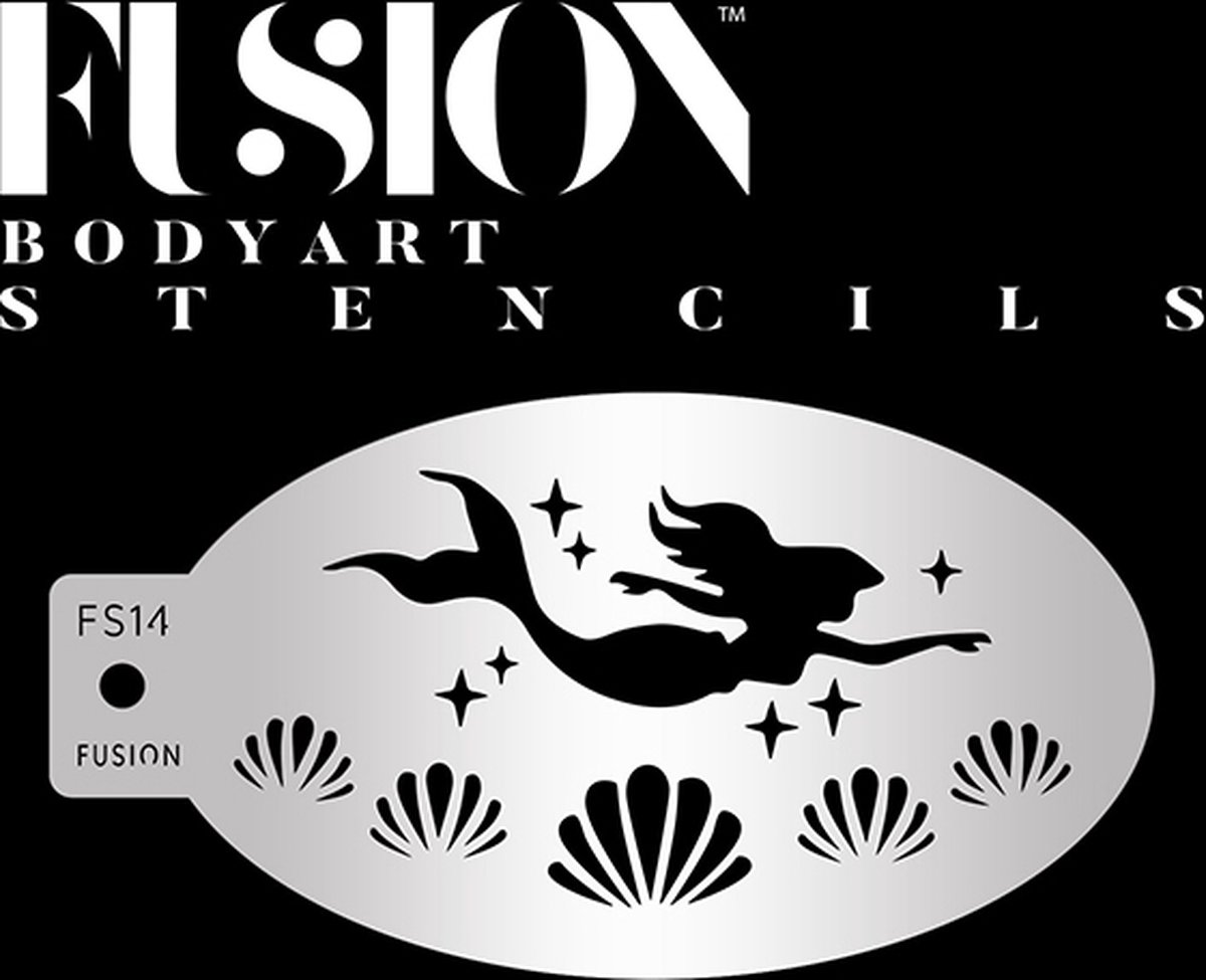 Zwemmende Zeemeermin Schmink Stencil