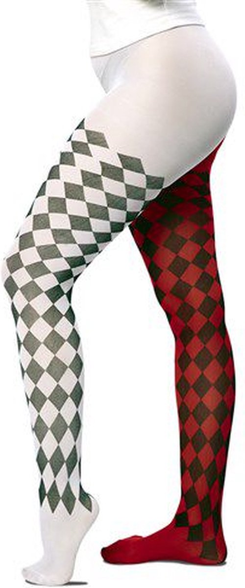 Harkelijn panty - rood-wit-zwart - one size