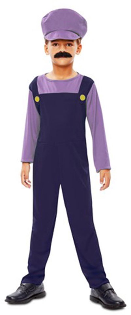 Kinderkostuum Loodgieter paars (105-121 cm) - maat M