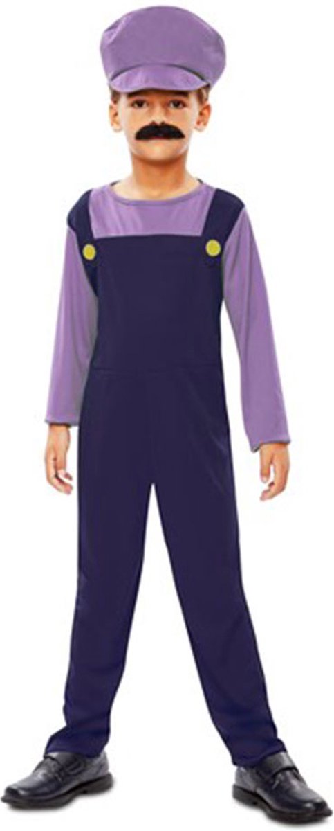 Waluigi Loodgieter pakje kind - 3-4 jaar