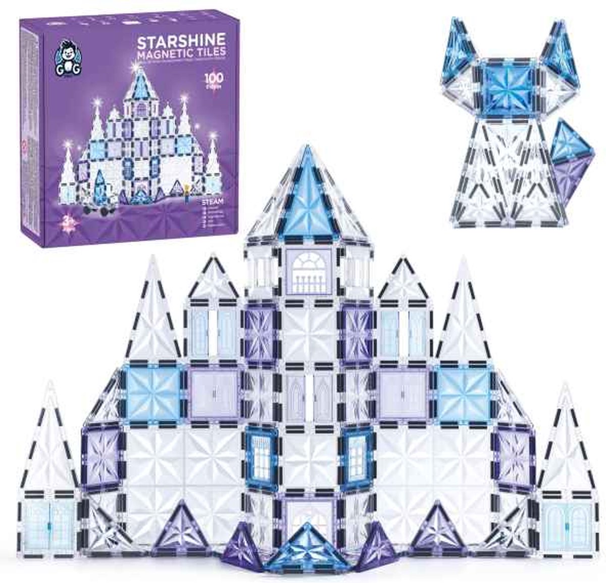 G G 1989 - Magnetic tiles - Opbergzak - Ideeënboek - 100 delen