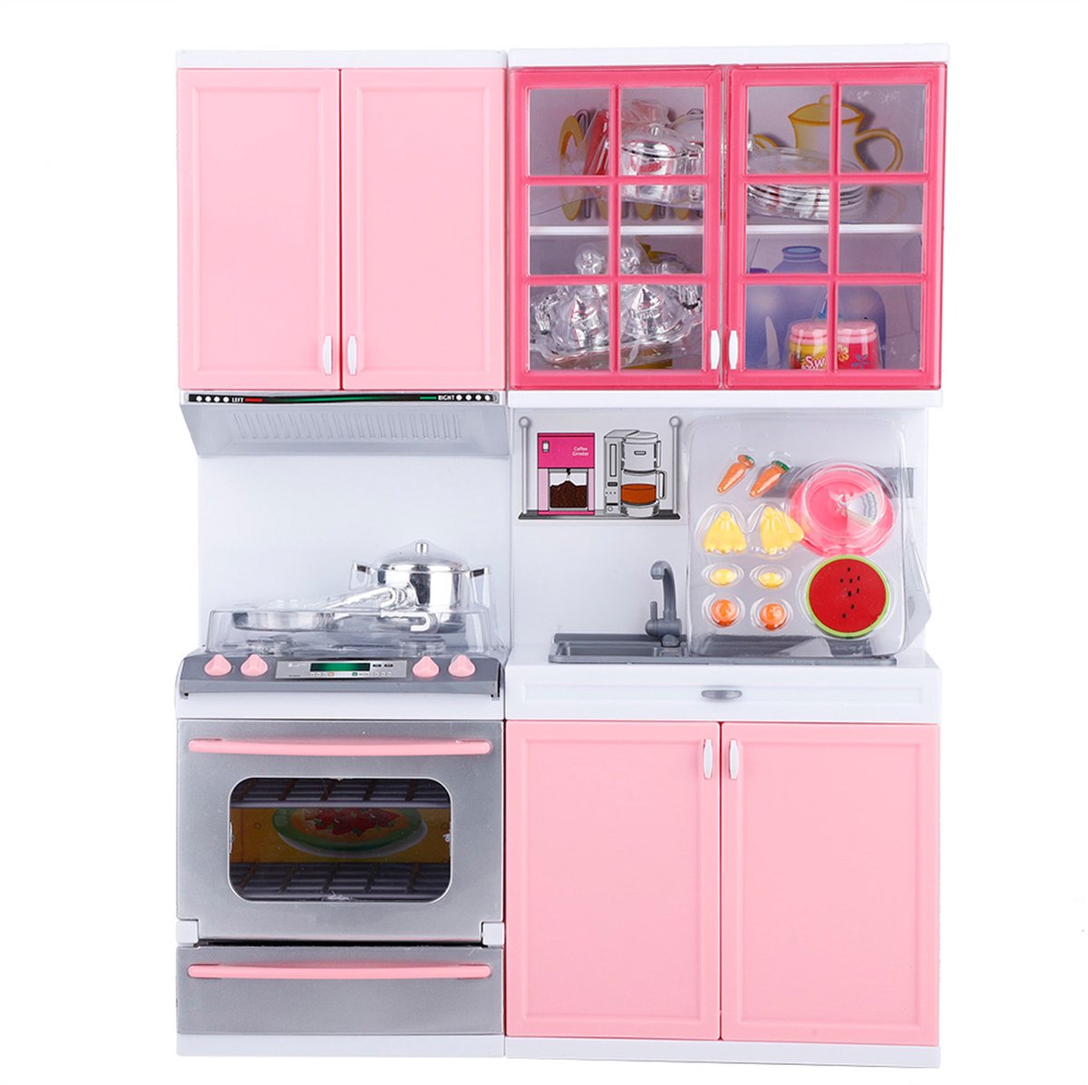 Mini Speelkeuken voor Kinderen – Keukentje met Licht & Geluid – Keukenspeelset – Rollenspel Speelgoed voor Meisjes – Elegant, Tijdloos & Vol Verbeelding-Roze