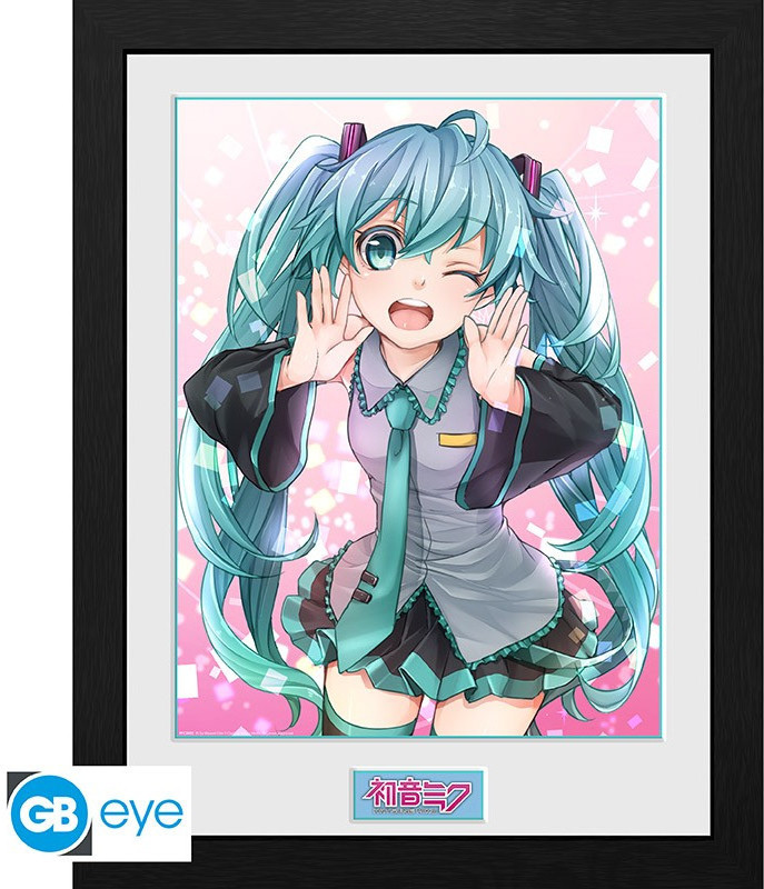 Hatsune Miku Framed Print - Wink (30x40cm)