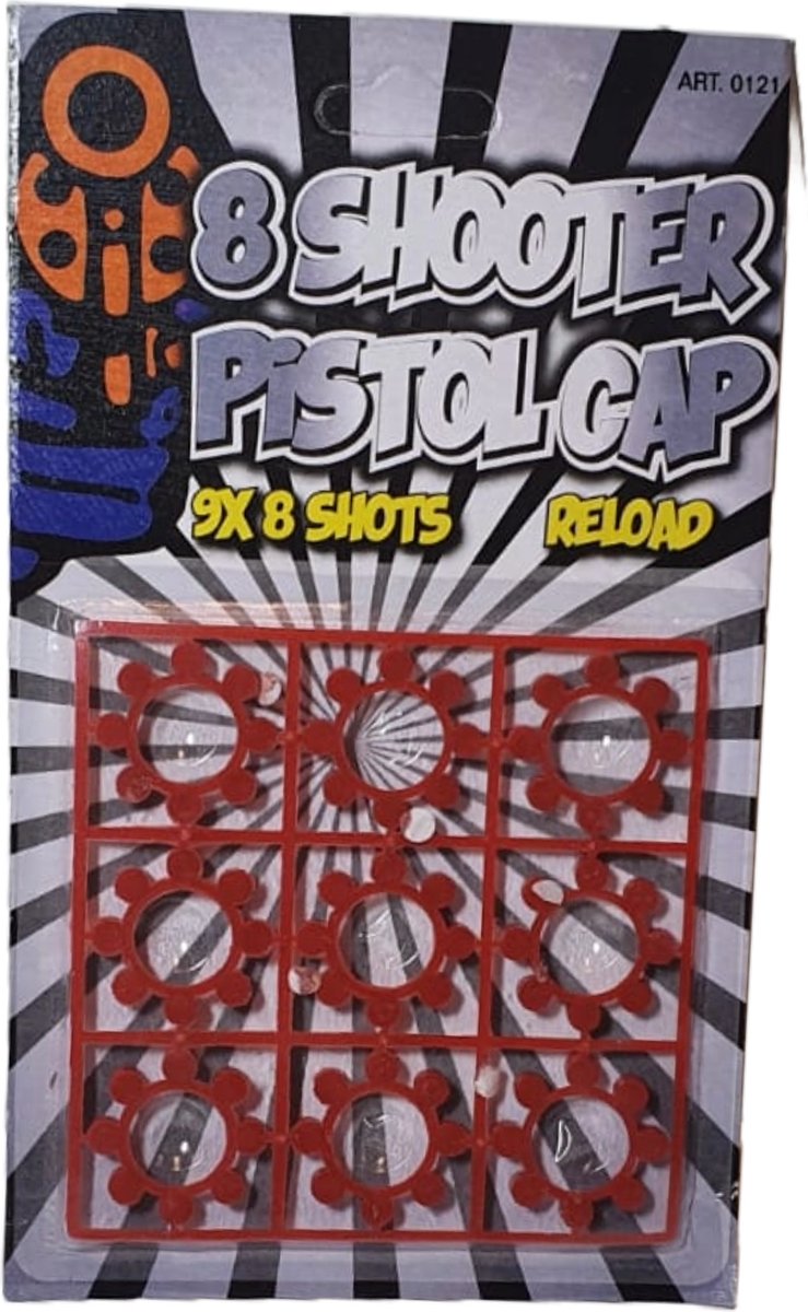 Klappertjes voor Klappertjespistool - 9x8 Shots - GBV-WECO - 8 Shooter Pistol Cap