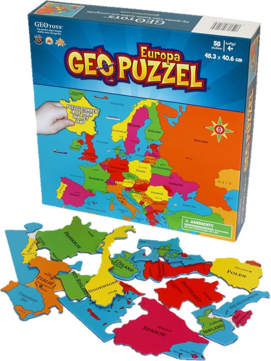 GEOToys Geopuzzel   Europa - 58 puzzelstukjes
