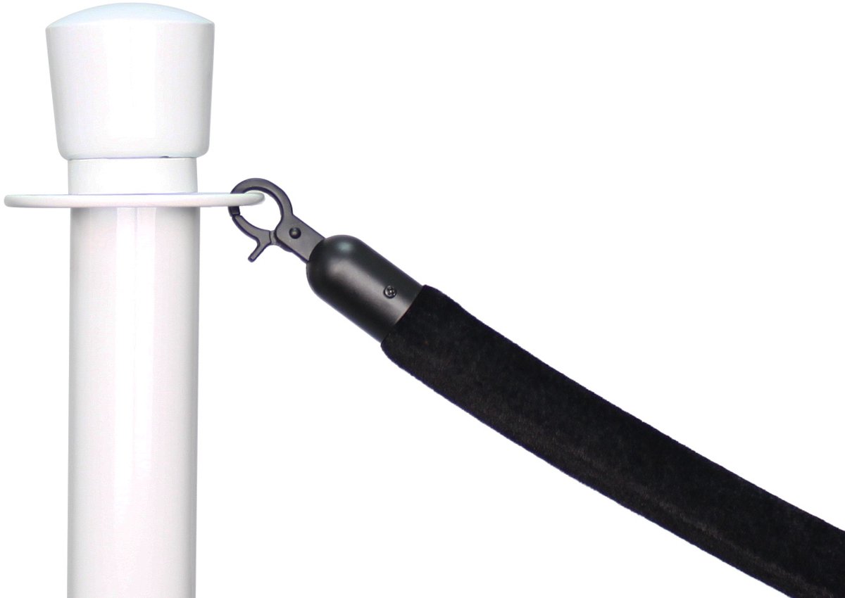 GJ Floors – Afzetkoord velours Zwart – Zwarte sluiting – Luxe afzetkoord voor afzetpalen