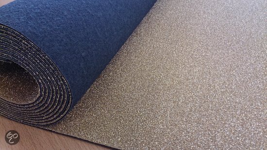 Gouden glitter loper 5 x 1
