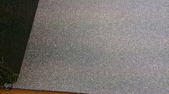 Zilveren glitter loper 5 x 1