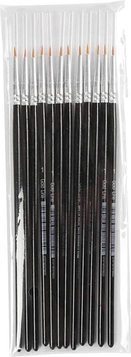 Gold Line penseel rond, per 12 stuks