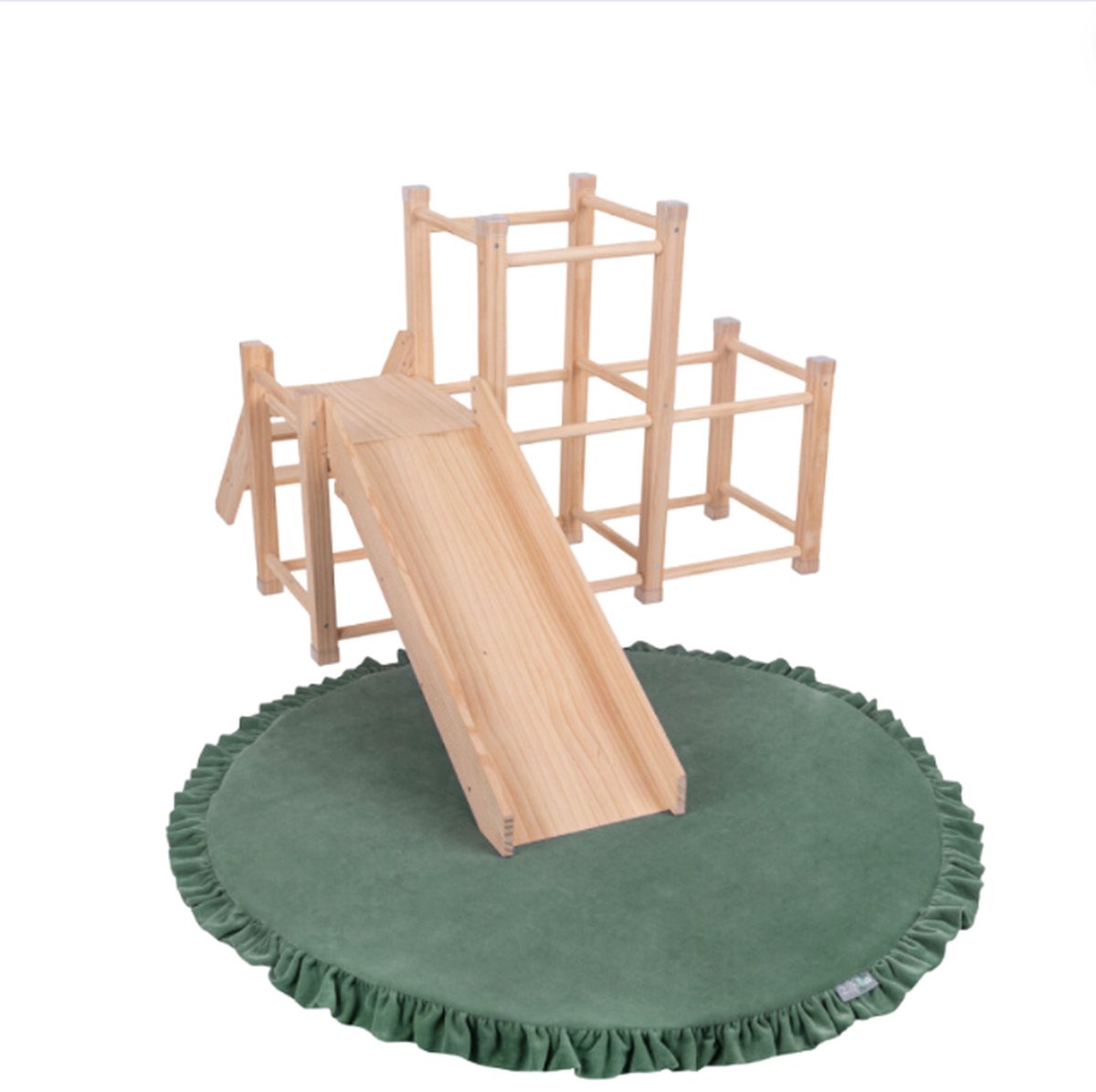 Klimtoren Met Glijbaan - Klimboog Hout Klimmen, Kruipen, Glijden, en Eindeloos Plezier - Duikelrek   Peuter Baby Kinderen 18+ Maanden - Hout