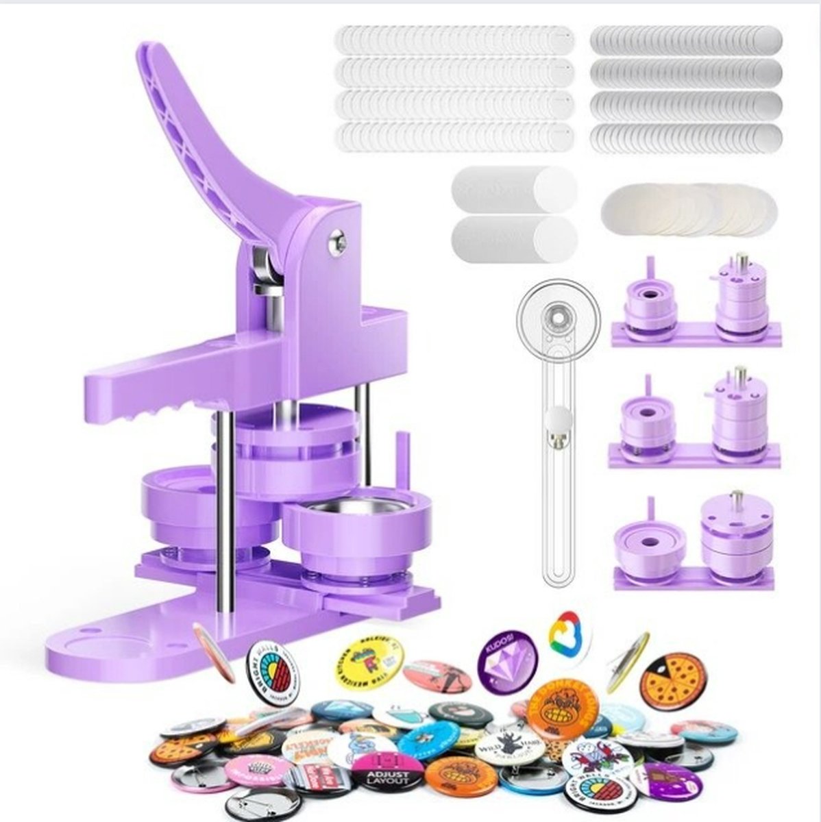 Knoopmachine - Knoop Badge Maker voor DIY Buttons-Paars - Buttonmachine Button Buttons Maken