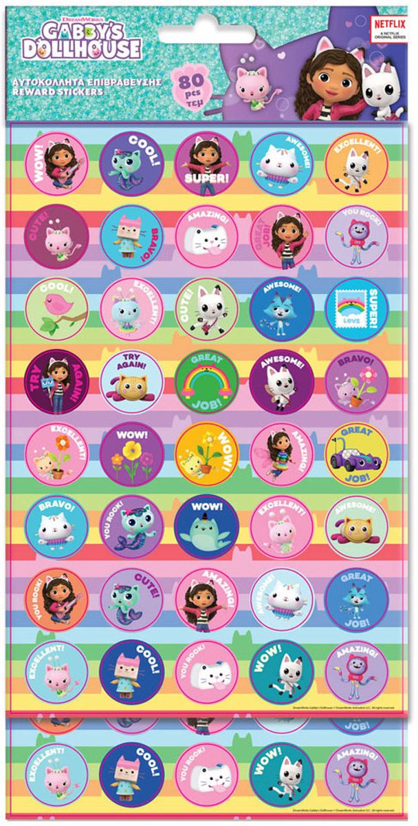 Beloningsstickers Gabbys Poppenhuis, 80dlg.