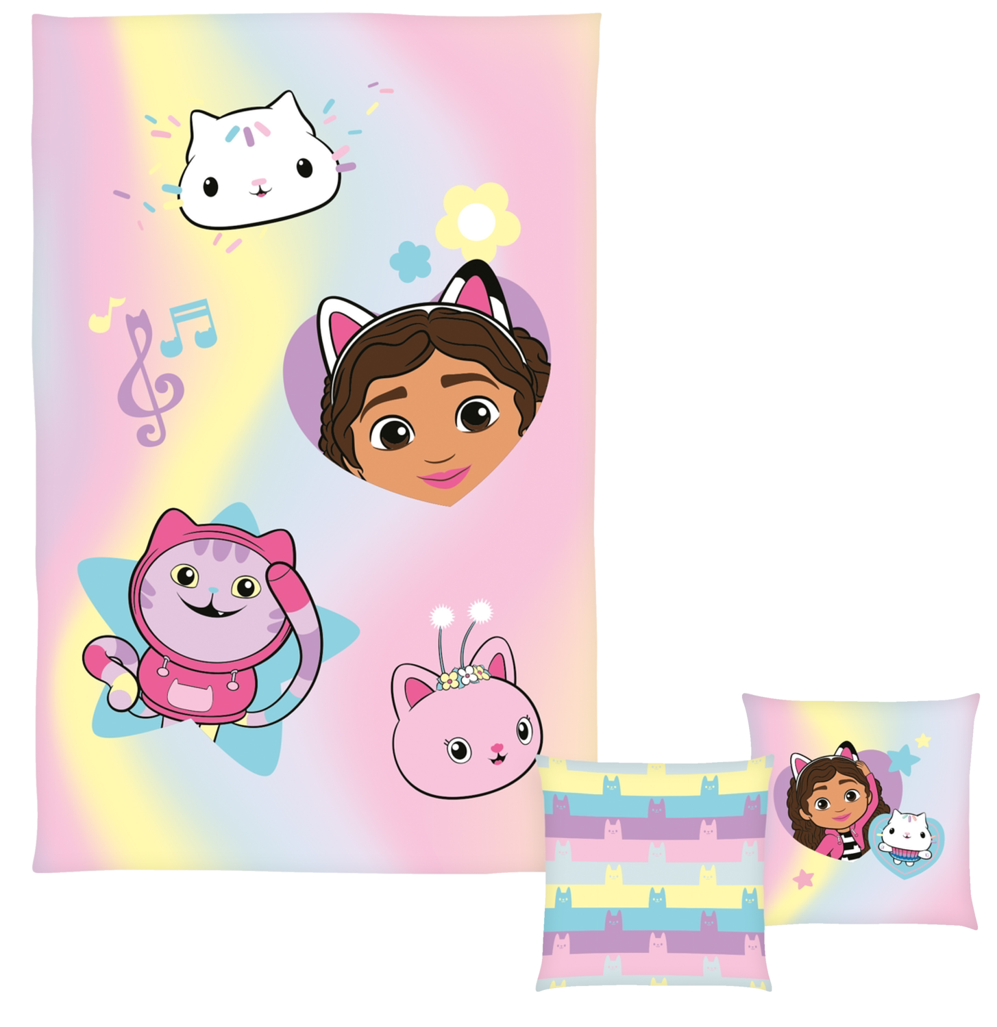 Gabby´s Dollhouse Plaid met kussen (Roze/geel)