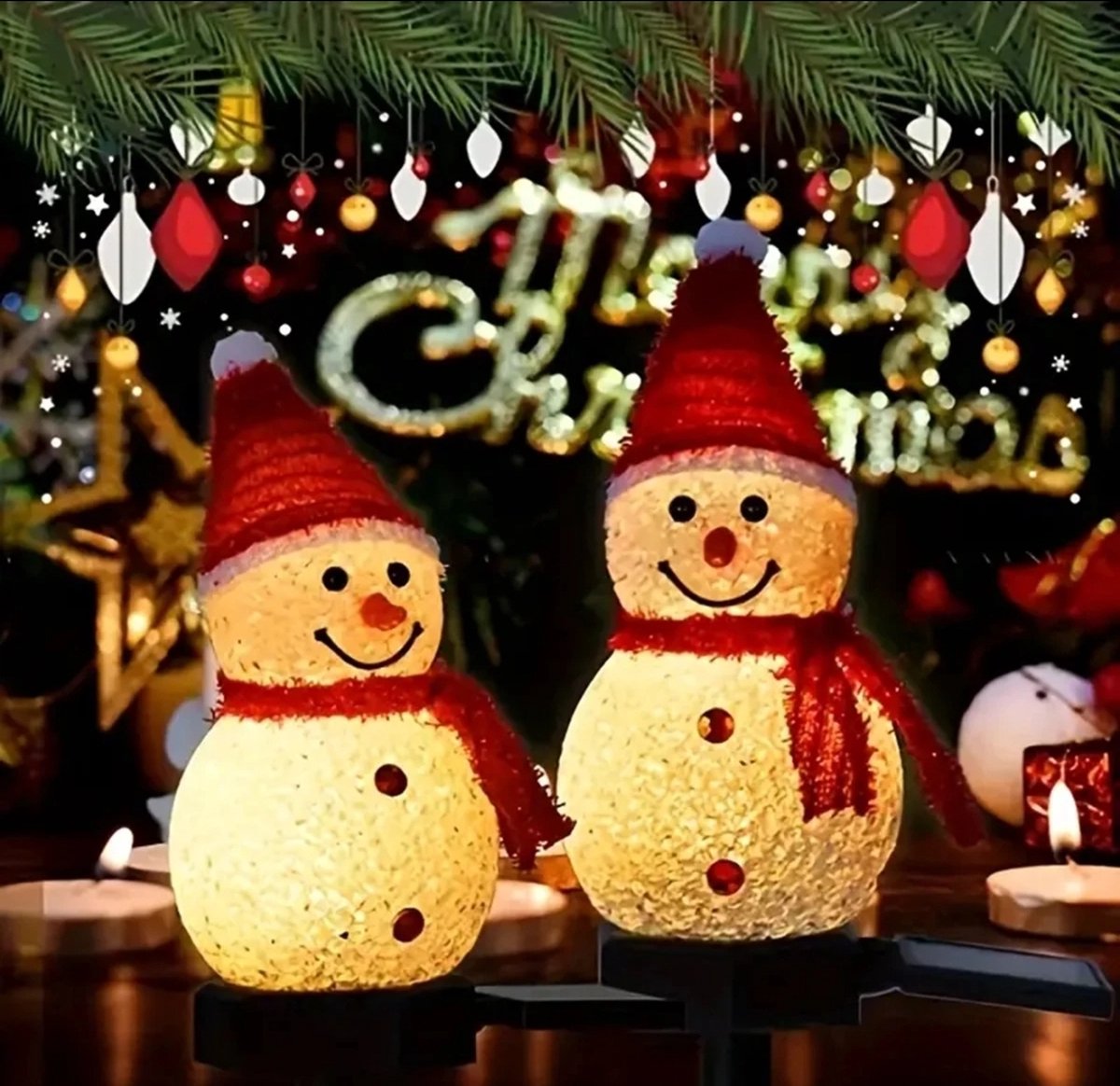 Gabrys® sneeuwpop kerstdecoratie - zonne-energie grondlamp - buitenverlichting - kerst - sneeuw - waterdicht - tuinverlichting - led Zonne - decoratie voor kerst - gazon lamp - buiten - 1 stuk