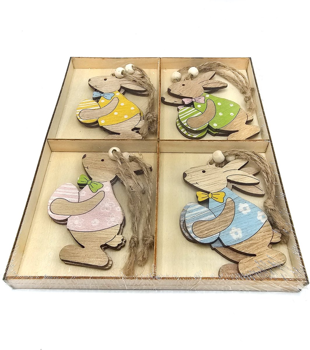 Gadgetpoint - Pasen - Easter - Paashaas - Ophangen - Set van 8 stuks in verschillende kleuren - Decoratie Haasjes