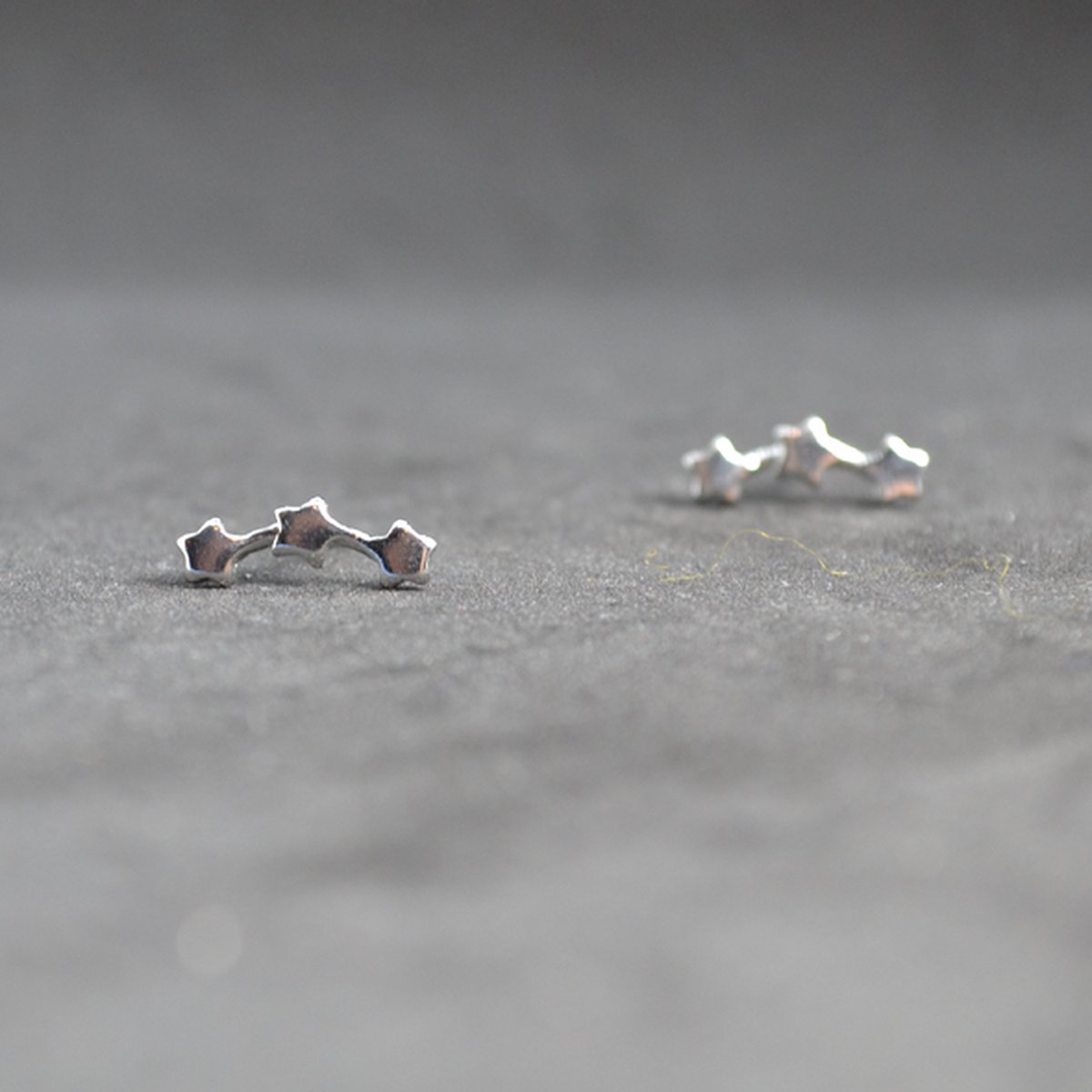 Gading® Oorknopjes voor meisje - 3 sterren-11mm*3mm-zilver 925