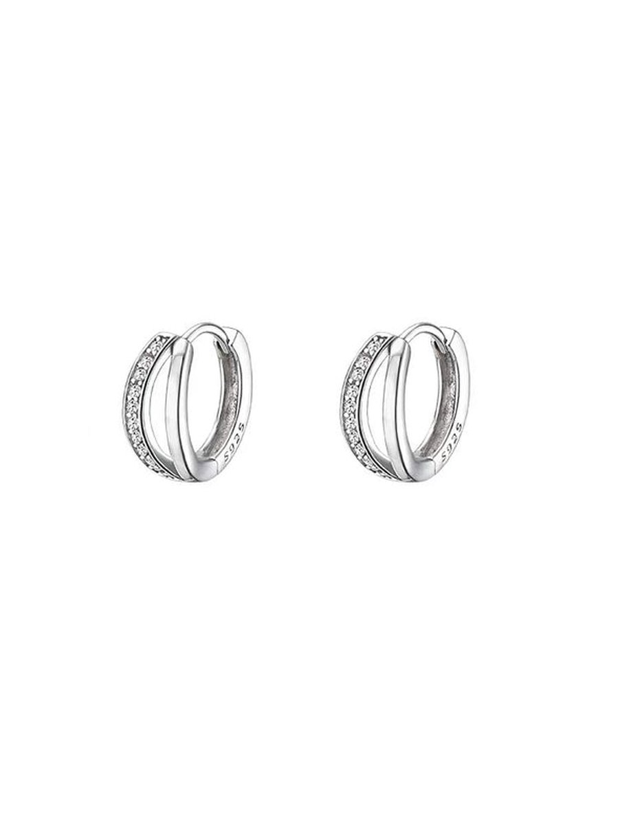 Gading® dames oorringen met zirkonia 13mm-zilver 925