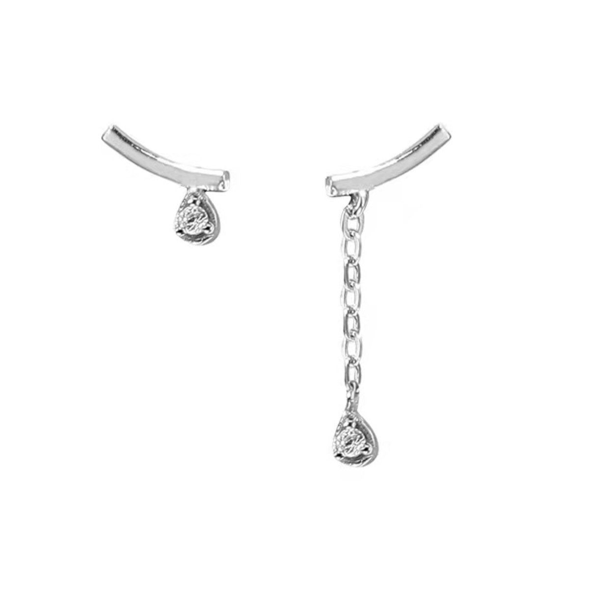 Gading® glimlachje zilveren Oorknopjes voor dames - Zirkonia oorhangers  - zilver- zilver 925