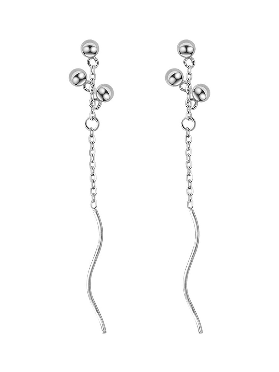 dames doortrekoorbellen met baltjes-75mm-zilver 925