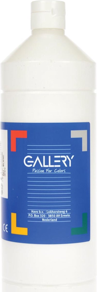 Gallery plakkaatverf, flacon van 1 l, wit 6 stuks