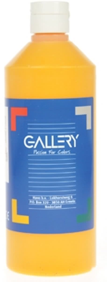 Gallery plakkaatverf flacon van 500 ml donkergeel