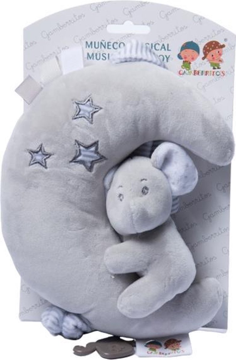 Gamberritos Muzikale Bijtring Knuffel 55 Cm Grijs
