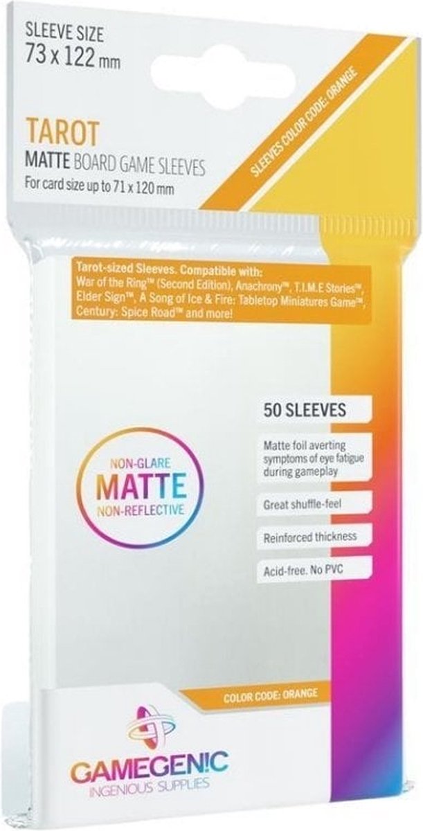 Board Game Sleeves Non-Glare Matte Orange 73 x 122 mm (50ST) - Accessoires