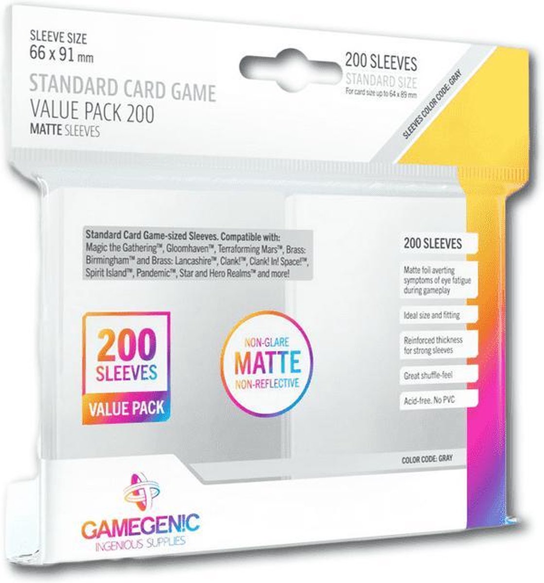 Sleeves matte Standard Value Pack (200 stuks)