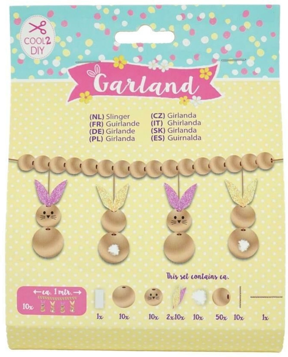 Maak je eigen houten paasslinger ( 1 meter ) paasdecoratie