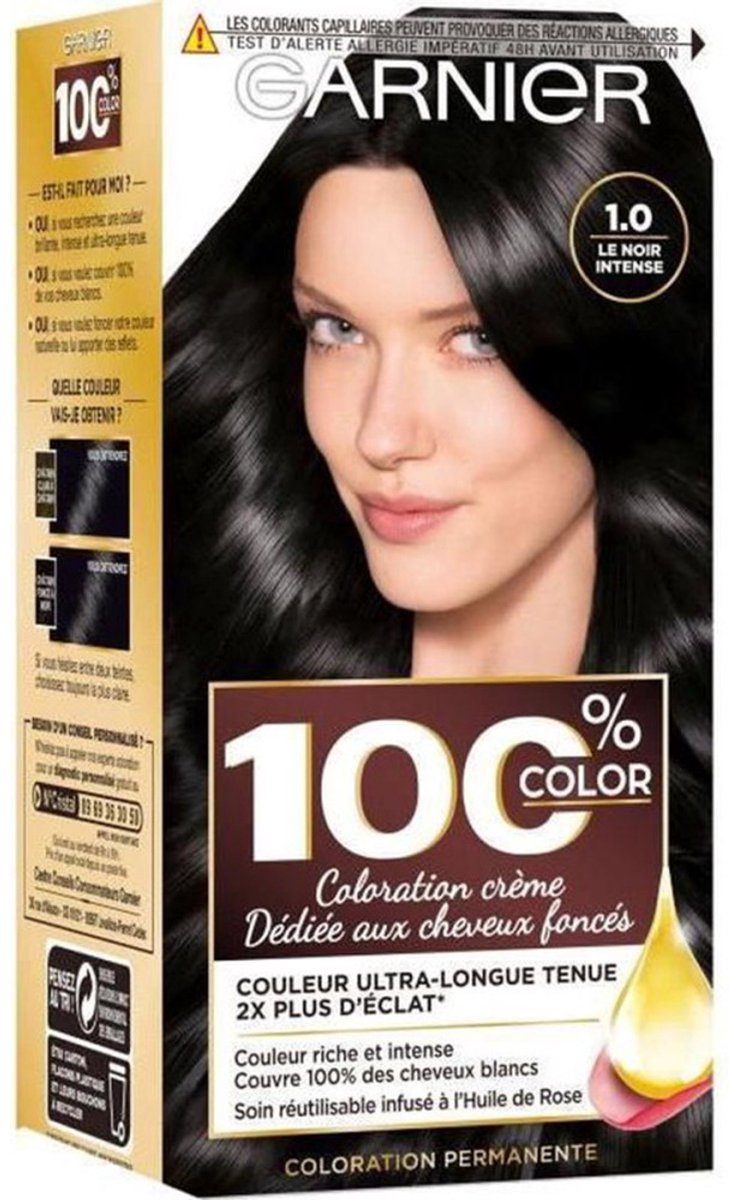   - 100% Color Crème Haarverf voor Donker Haar - 1.0 Le Noir Intense