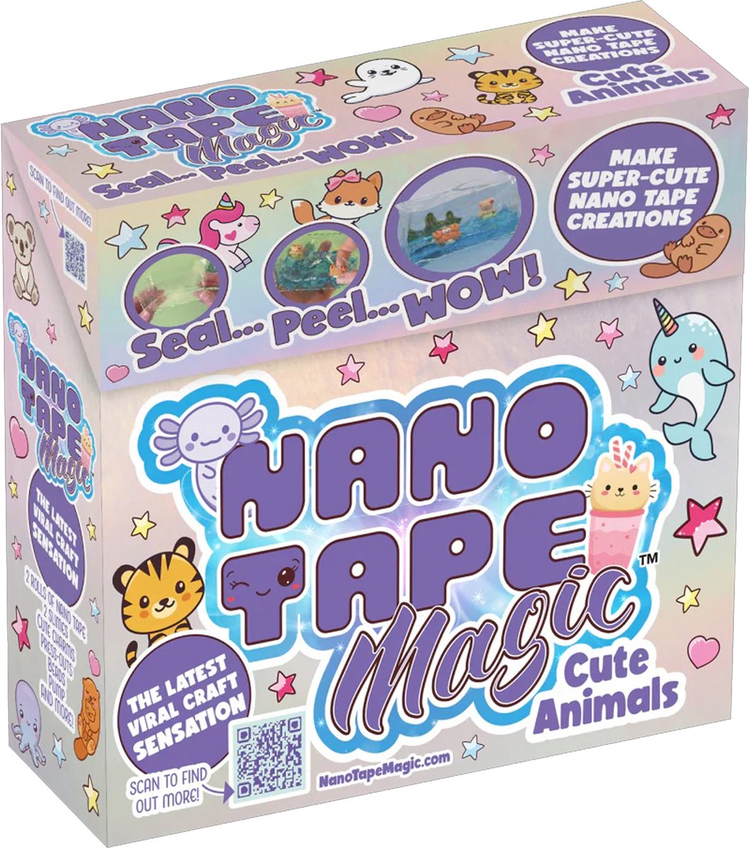 Nano Tape Magic - Cute Animals - Maak 5 nano tape knutselontwerpen - Dé virale knutseltrend