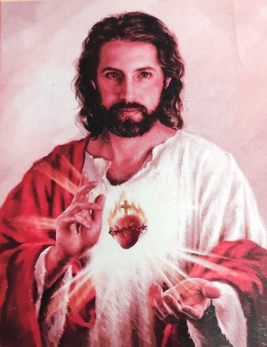 Diamond painting Jezus 50 x 60 cm volledige bedrukking ronde steentjes direct leverbaar - christus - Maria - jezus - god - bidden - geloof - hart