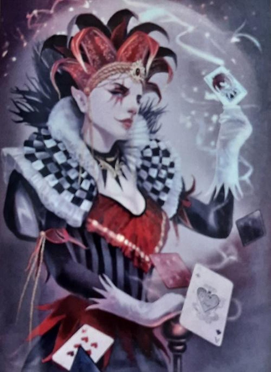 Diamond painting hofnar Joker 40 x 50 cm volledige bedrukking ronde steentjes direct leverbaar nar - joker - kaarten - kaart  - verkleed - uniek - nieuw