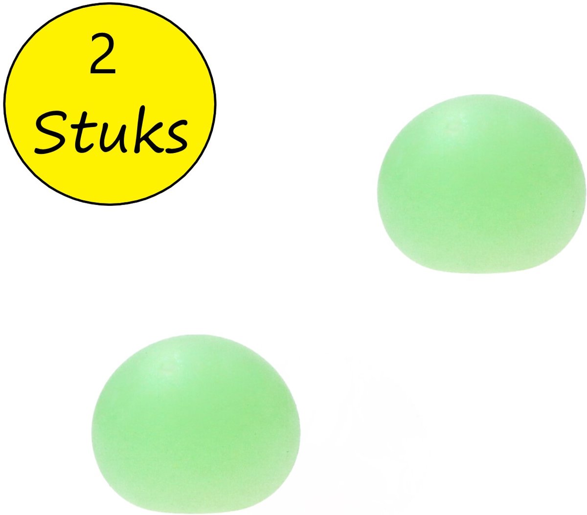 Slijmbal met Glitters 2 Stuks – Squishy – Stressbal – Knijp Speelgoed – Groen